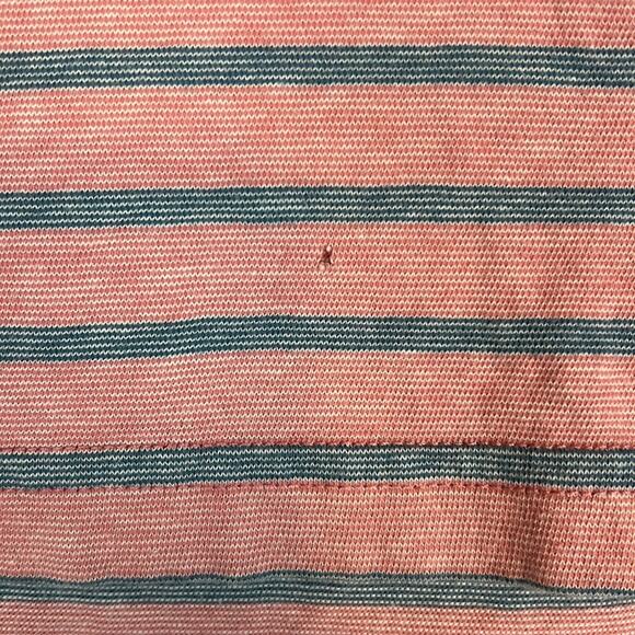 Faherty Mens Isle Polo Shirt PInk Blue Stripe Organic Cotton XL Coastal Preppy - Picture 6 of 9